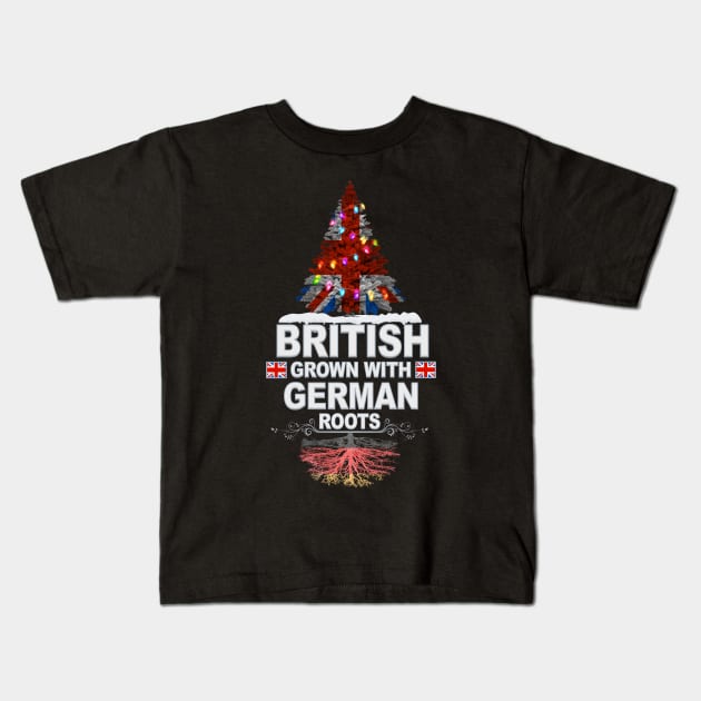 British Grown With German Roots - Gift for German With Roots From Germany Kids T-Shirt by Country Flags